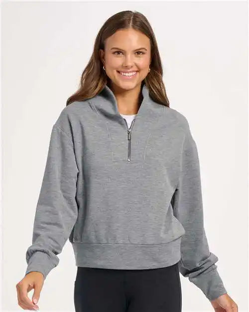 Boxercraft Bw5205 Women’s Dream Fleece 1/4 Zip Pullover Oxford Heather