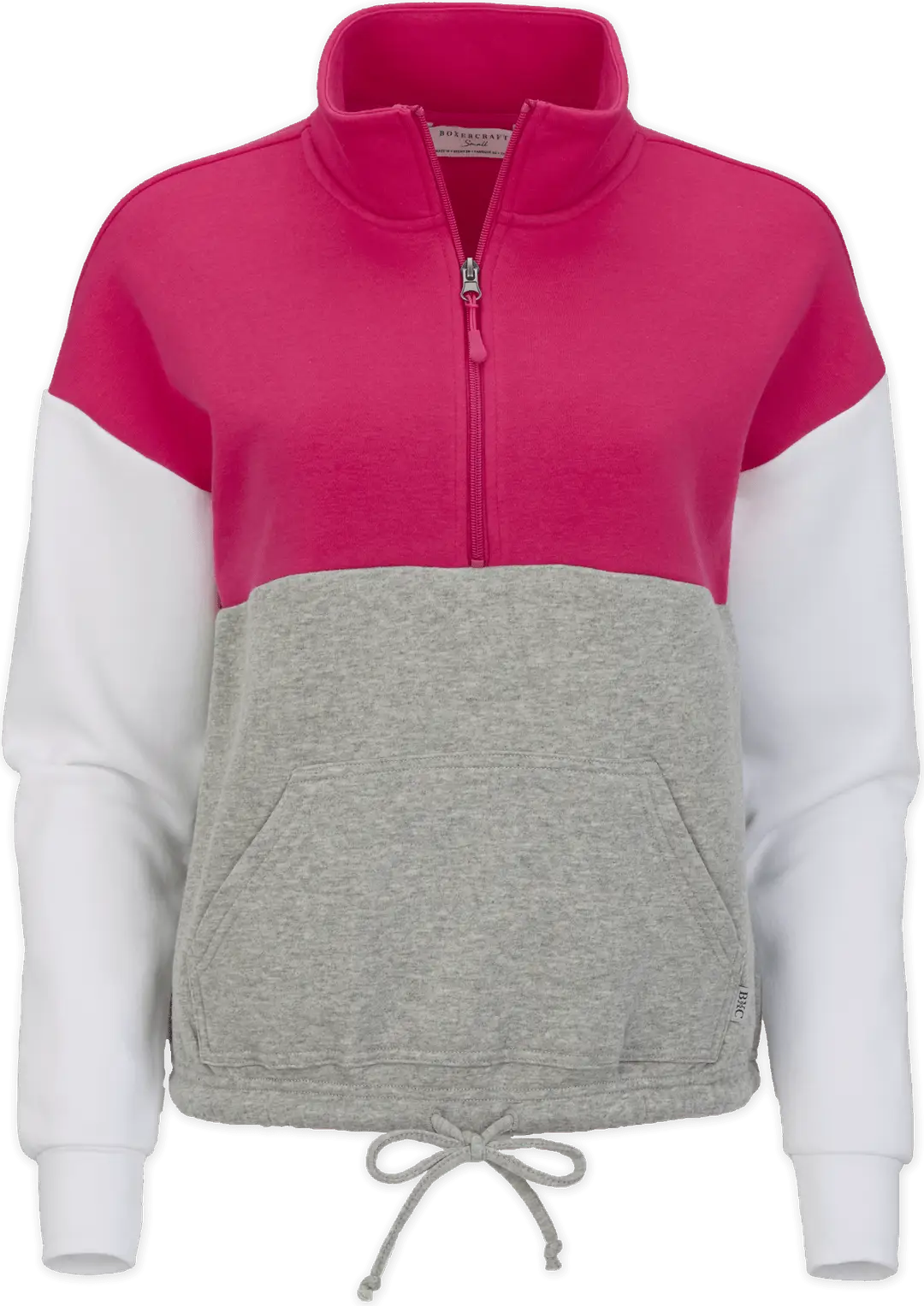Boxercraft Bw5206 Fleece Colorblock Qtr Zip - Cosmic Pink