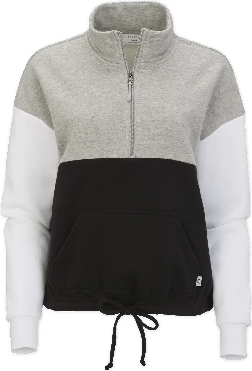 Boxercraft Bw5206 Fleece Colorblock Qtr Zip - Oxford Heather