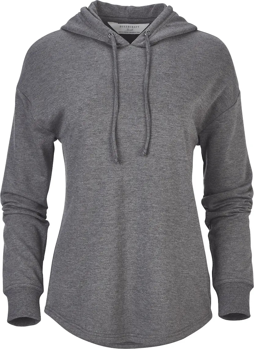 Boxercraft Bw5301 Women’s Dream Fleece Hooded Pullover - Black Heather - Ladies Xs