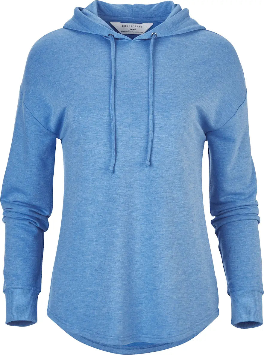 Boxercraft Bw5301 Women’s Dream Fleece Hooded Pullover - Blue Heather - Ladies Xs