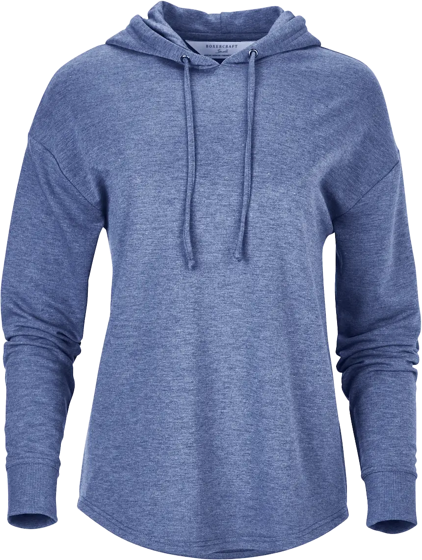 Boxercraft Bw5301 Women’s Dream Fleece Hooded Pullover - Navy Heather - Ladies Xs