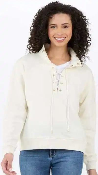 Boxercraft Bw5401 Women’s Lace Up Pullover - Natural