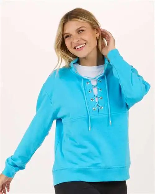 Boxercraft Bw5401 Women’s Lace Up Pullover - Pacific Blue