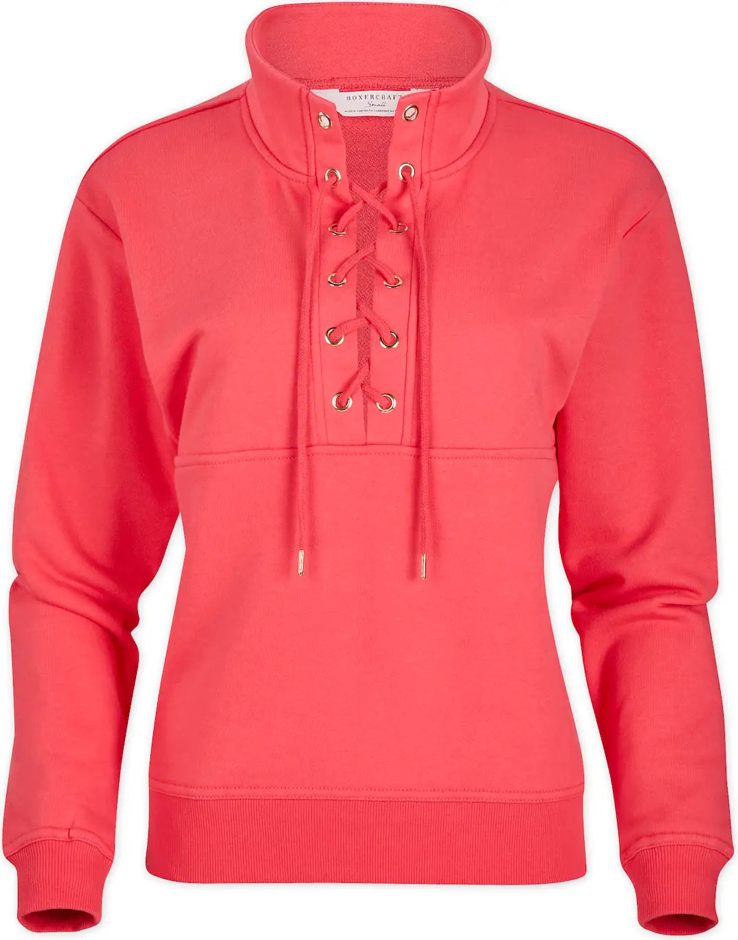 Boxercraft Bw5401 Women’s Long Sleeve Lace Up Pullover - Paradise - Orange / Ladies Xs