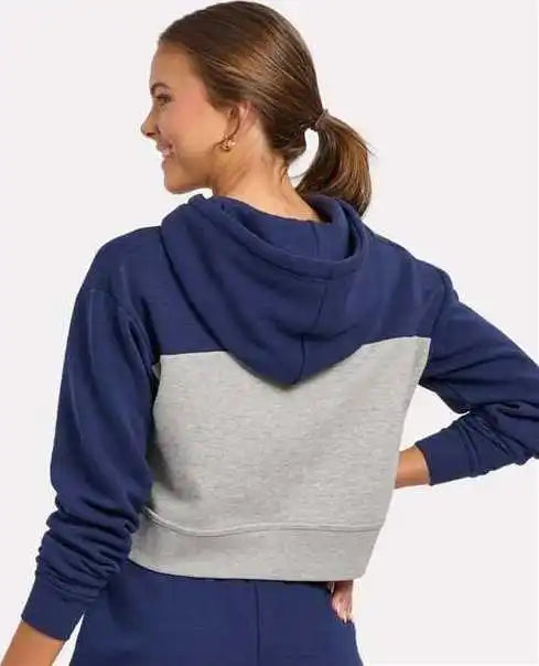 Boxercraft Bw5404 Women’s Cropped Fleece Hooded Sweatshirt - Navy Oxford Heather
