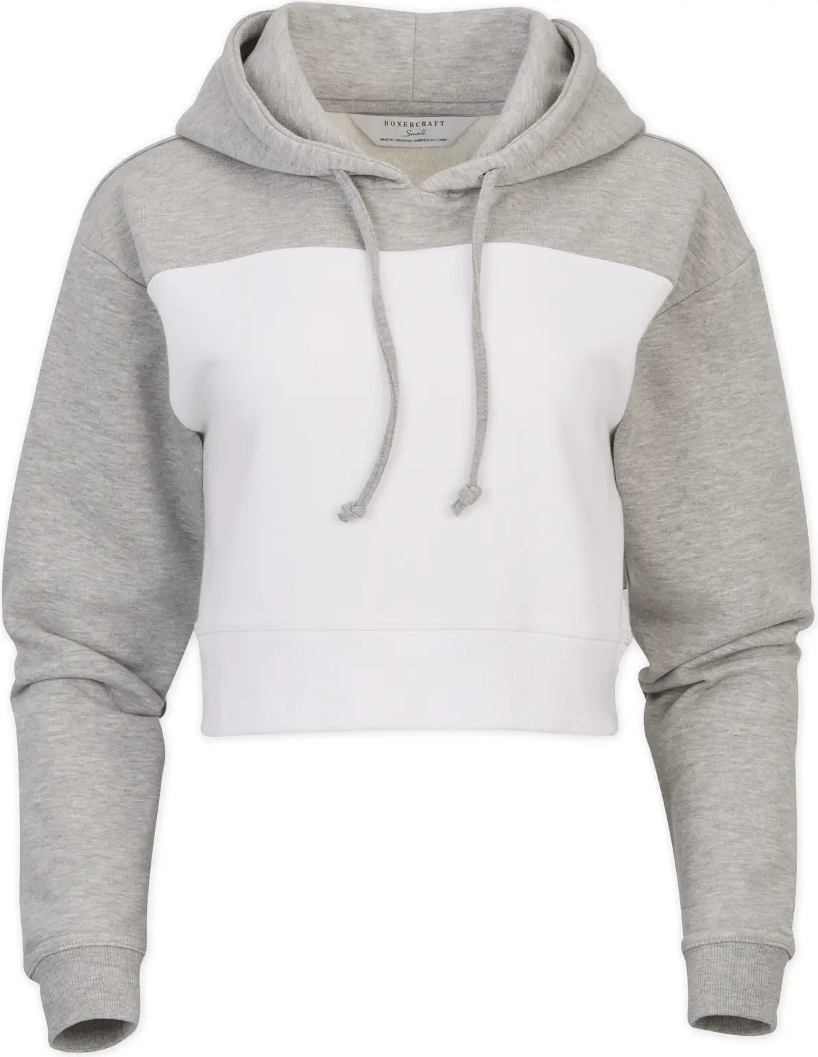 Boxercraft Bw5404 Women’s Cropped Fleece Hoodie - Oxford Heather-white - Gray-white / Ladies Xs