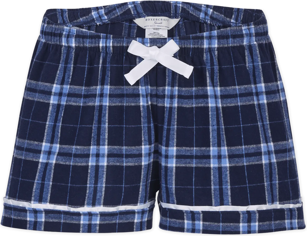 Boxercraft Bw6501 Women’s Flannel Short - Navy Colmbia Pl - Ladies Xs