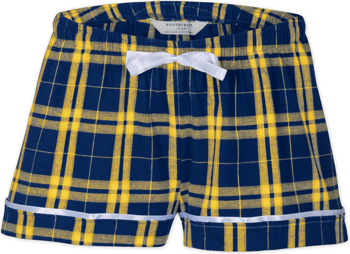 Boxercraft Bw6501 Women’s Flannel Short - Navy Gold Plaid