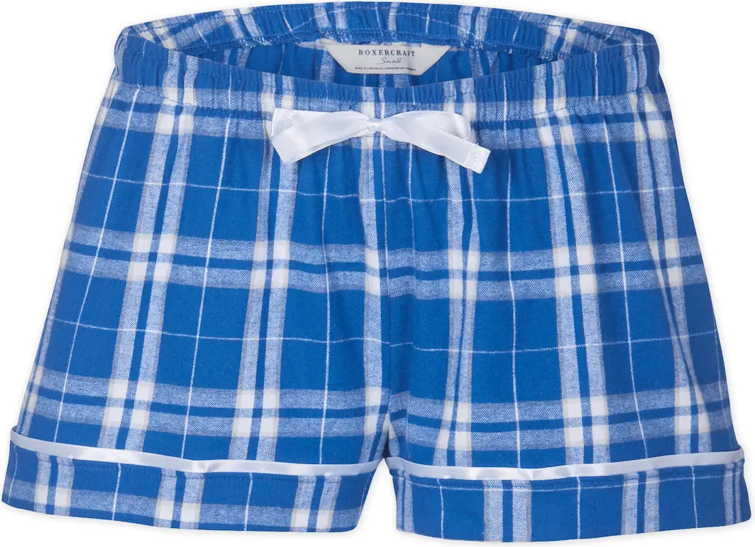 Boxercraft Bw6501 Women’s Flannel Short - Royal Silver Plaid