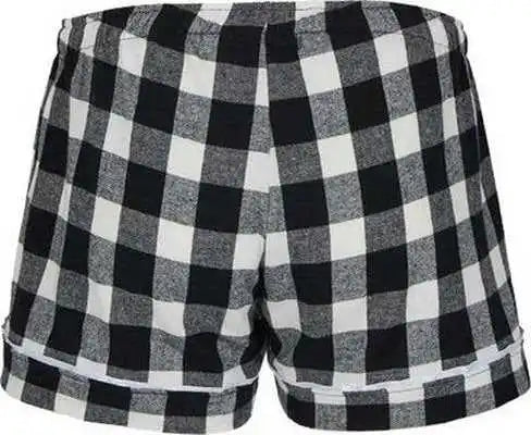 Boxercraft Bw6501 Women’s Flannel Shorts - Black White Buffalo Plaid