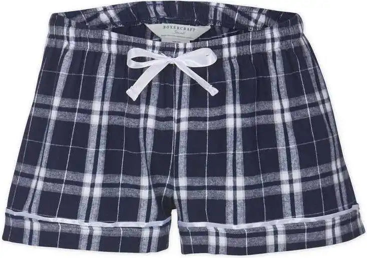 Boxercraft Bw6501 Women’s Flannel Shorts Navy Silver