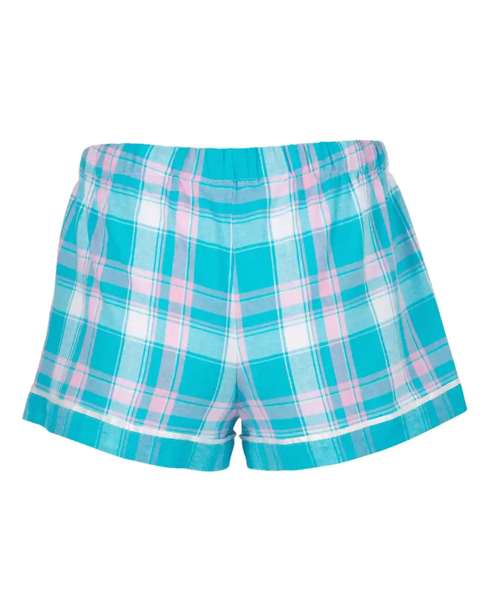 Boxercraft Bw6501 Women’s Flannel Shorts - Teal Sophia Plaid - Xs