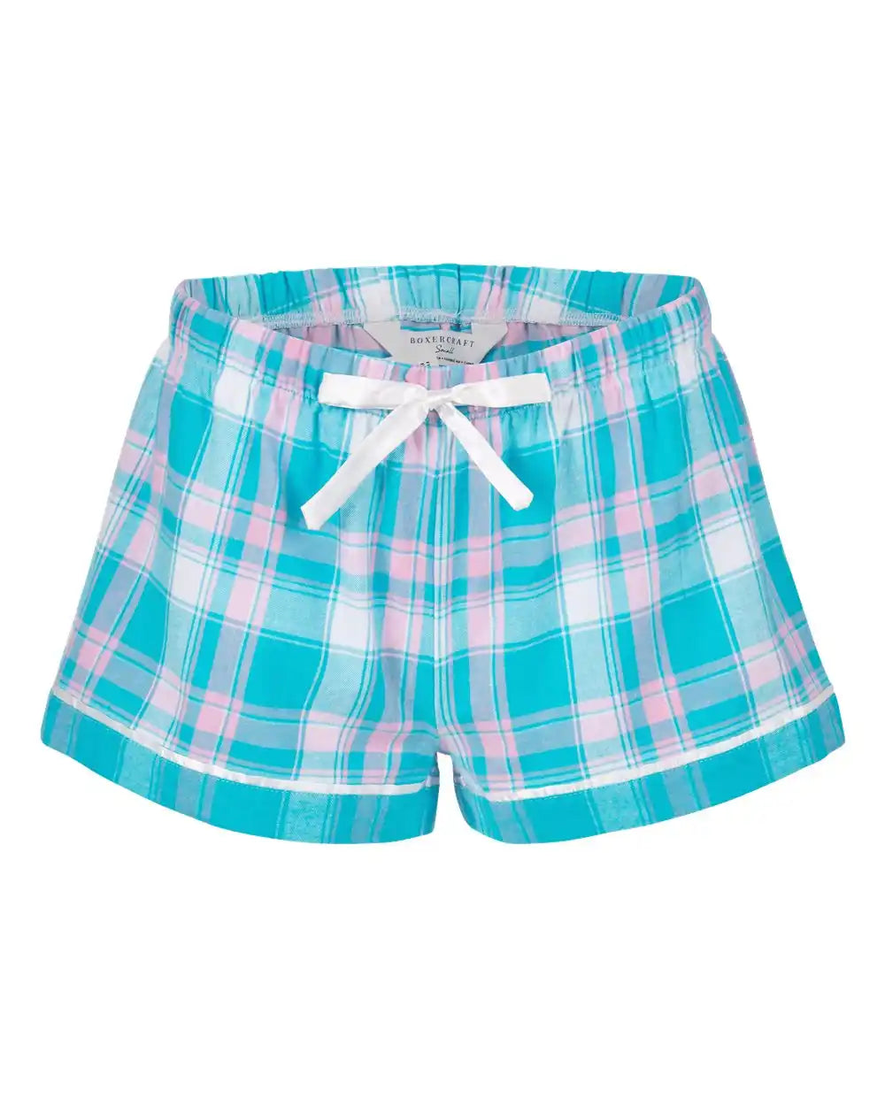 Boxercraft Bw6501 Women’s Flannel Shorts - Teal Sophia Plaid - Xs
