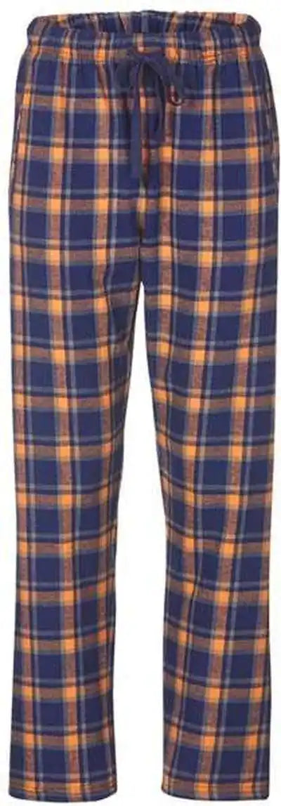 Boxercraft Bw6620 Women’s Haley Flannel Pants - Heritage Navy Orange Gray Plaid