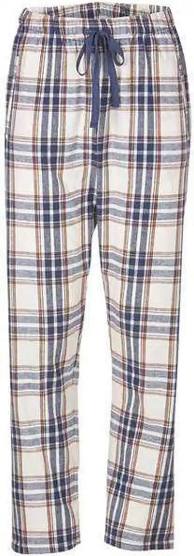 Boxercraft Bw6620 Women’s Haley Flannel Pants - Natural Indigo Plaid