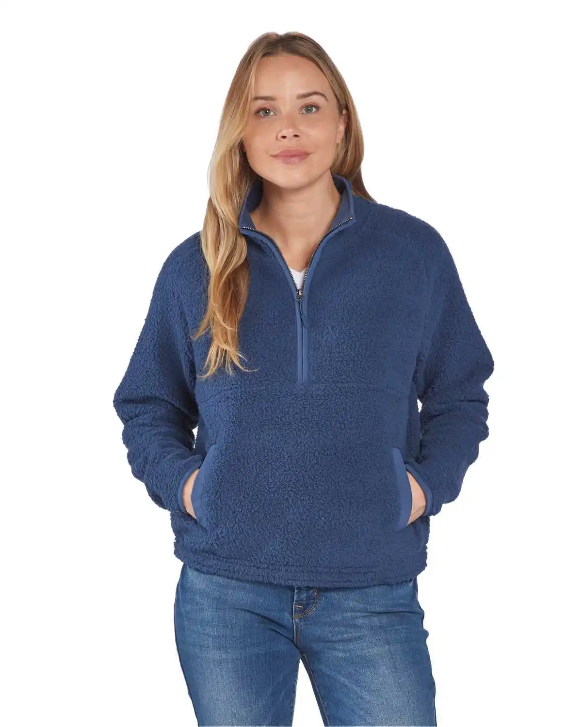 Boxercraft Bw8501 Women’s Everest Half Zip Pullover Indigo