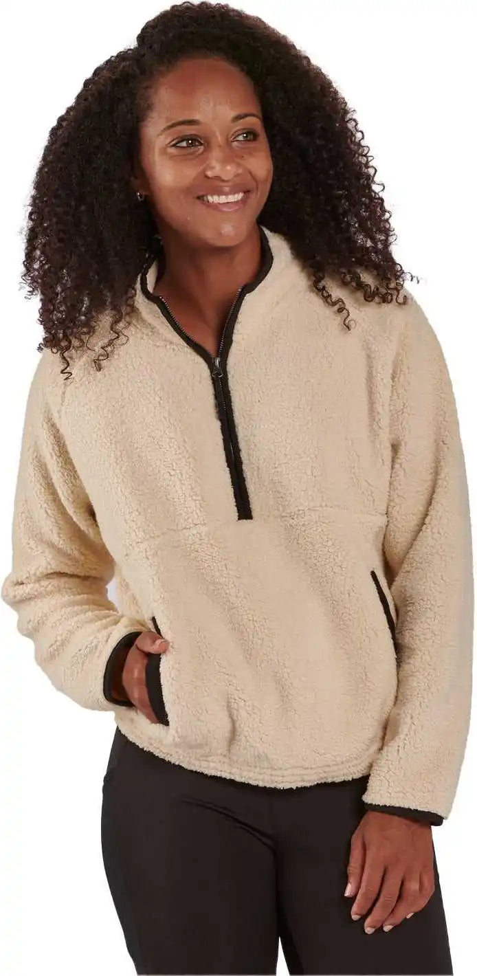 Boxercraft Bw8501 Women’s Everest Half Zip Pullover Natural Black