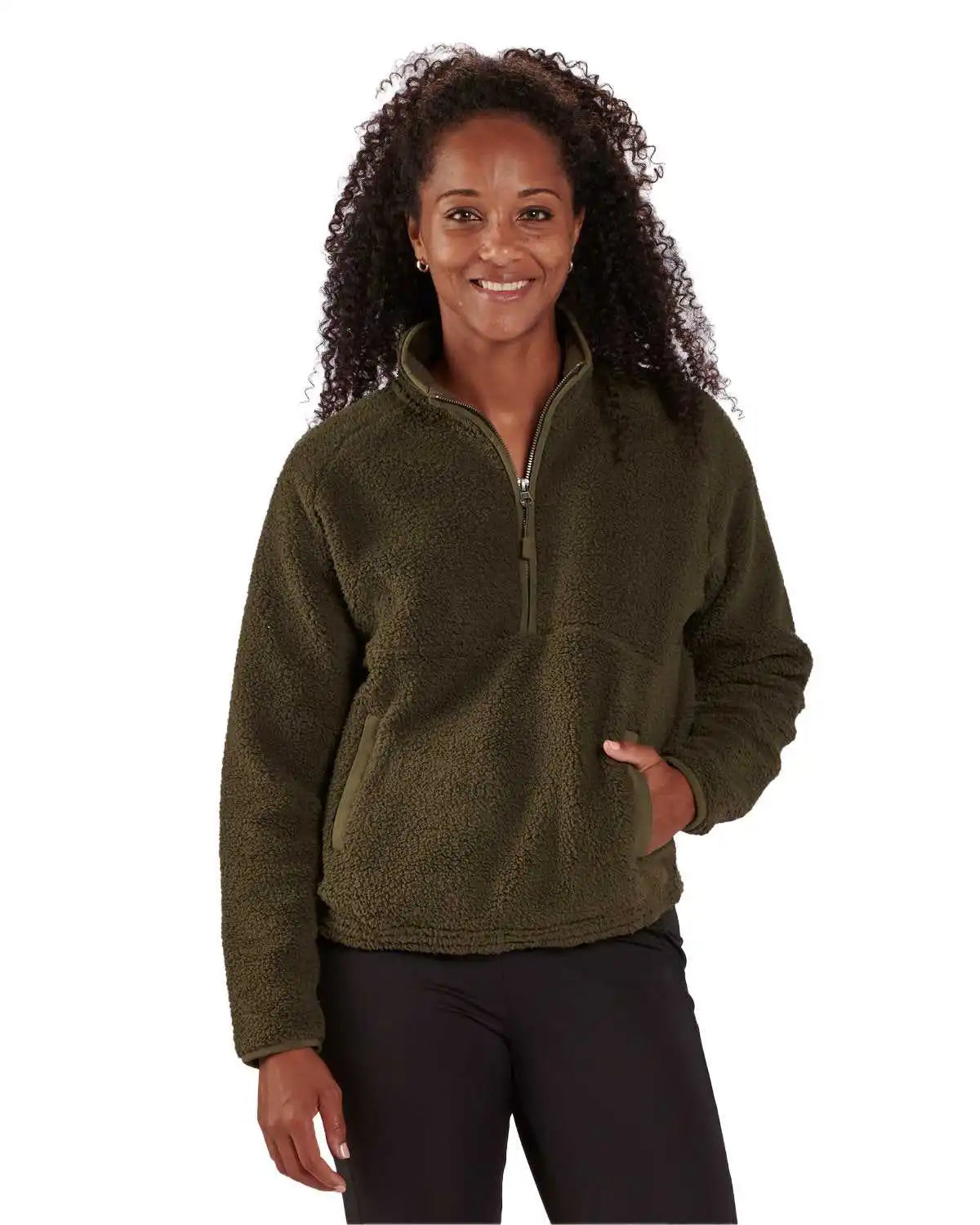 Boxercraft Bw8501 Women’s Everest Half Zip Pullover - Olive