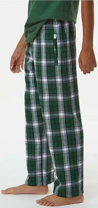 Boxercraft By6624 Youth Flannel Pants - Green White