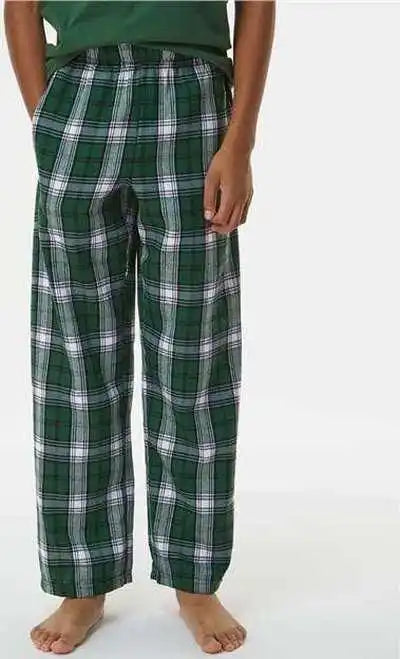 Boxercraft By6624 Youth Flannel Pants - Green White