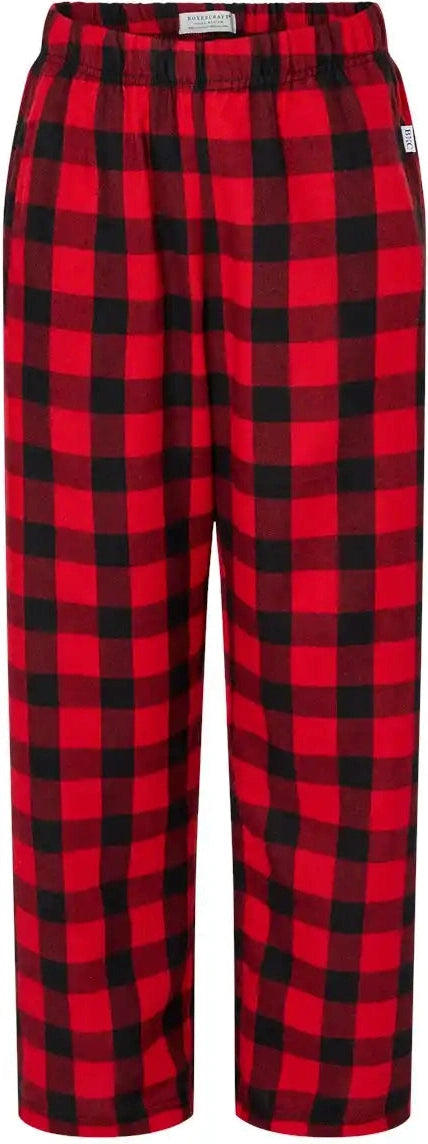 Boxercraft By6624 Youth Flannel Pants - Red Black Buffalo - Red/ / s