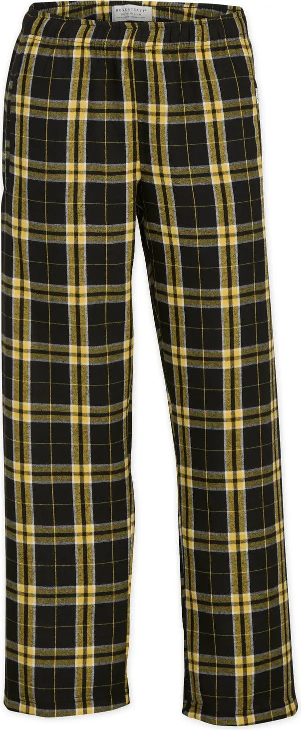 Boxercraft By6624 Youth Poly Flannel Pant - Black Gold Plaid
