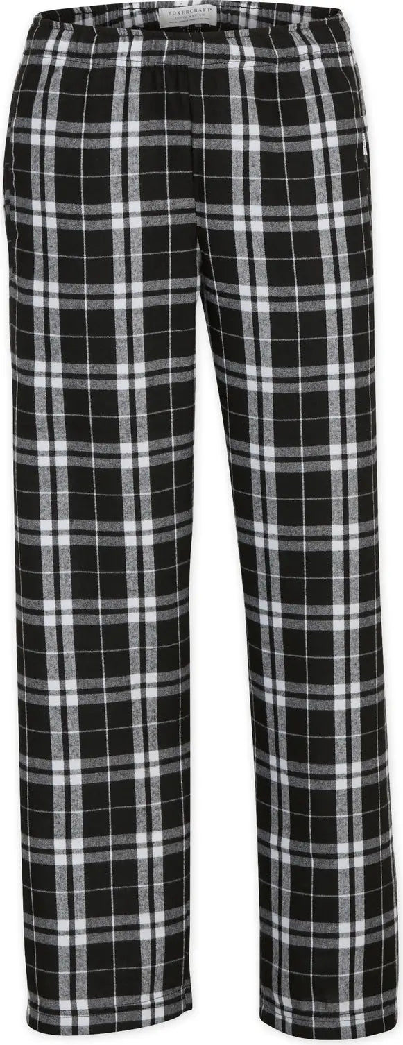 Boxercraft By6624 Youth Poly Flannel Pant - Black White Plaid - s