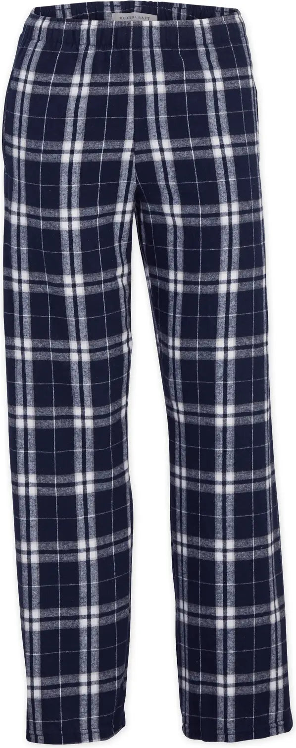 Boxercraft By6624 Youth Poly Flannel Pant - Navy Silver Plaid