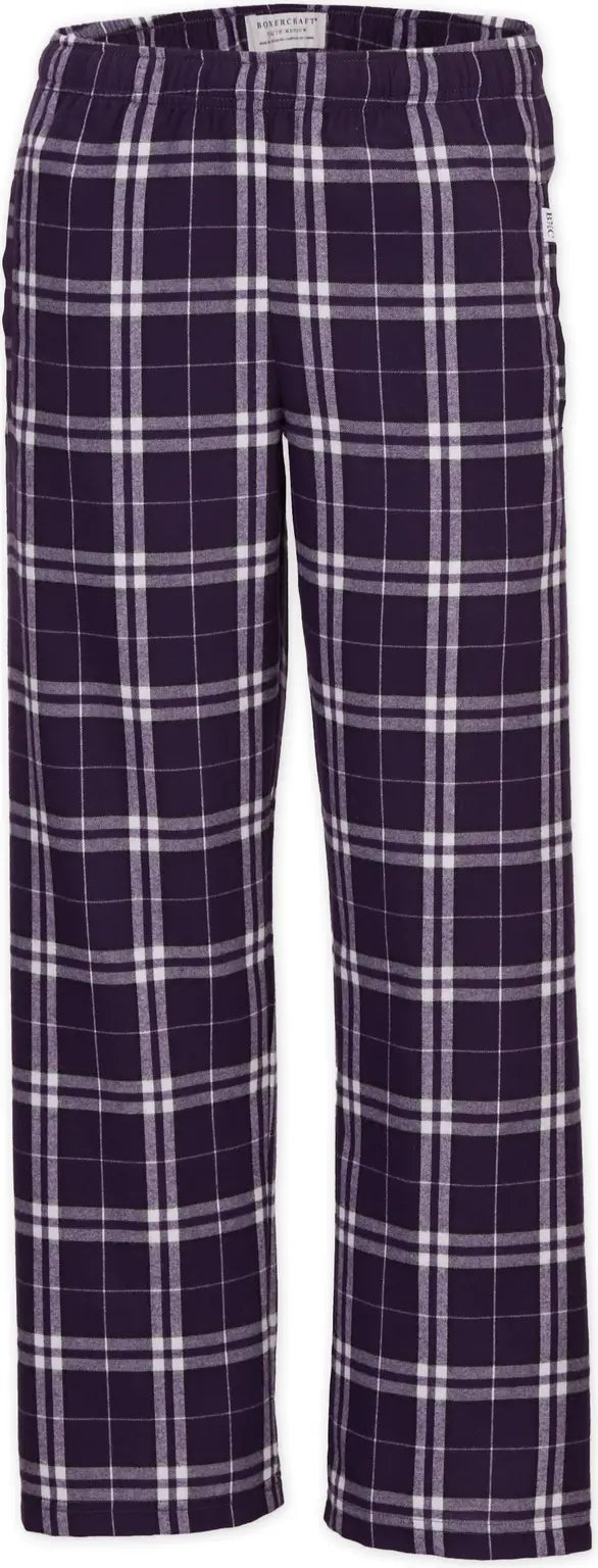 Boxercraft By6624 Youth Poly Flannel Pant - Purple White Plaid - s