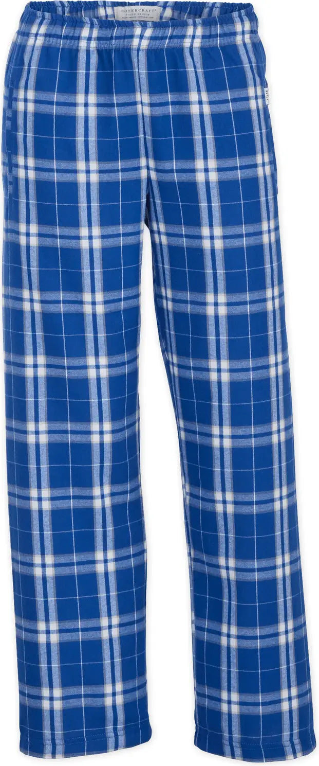 Boxercraft By6624 Youth Poly Flannel Pant - Royal Silver Plaid