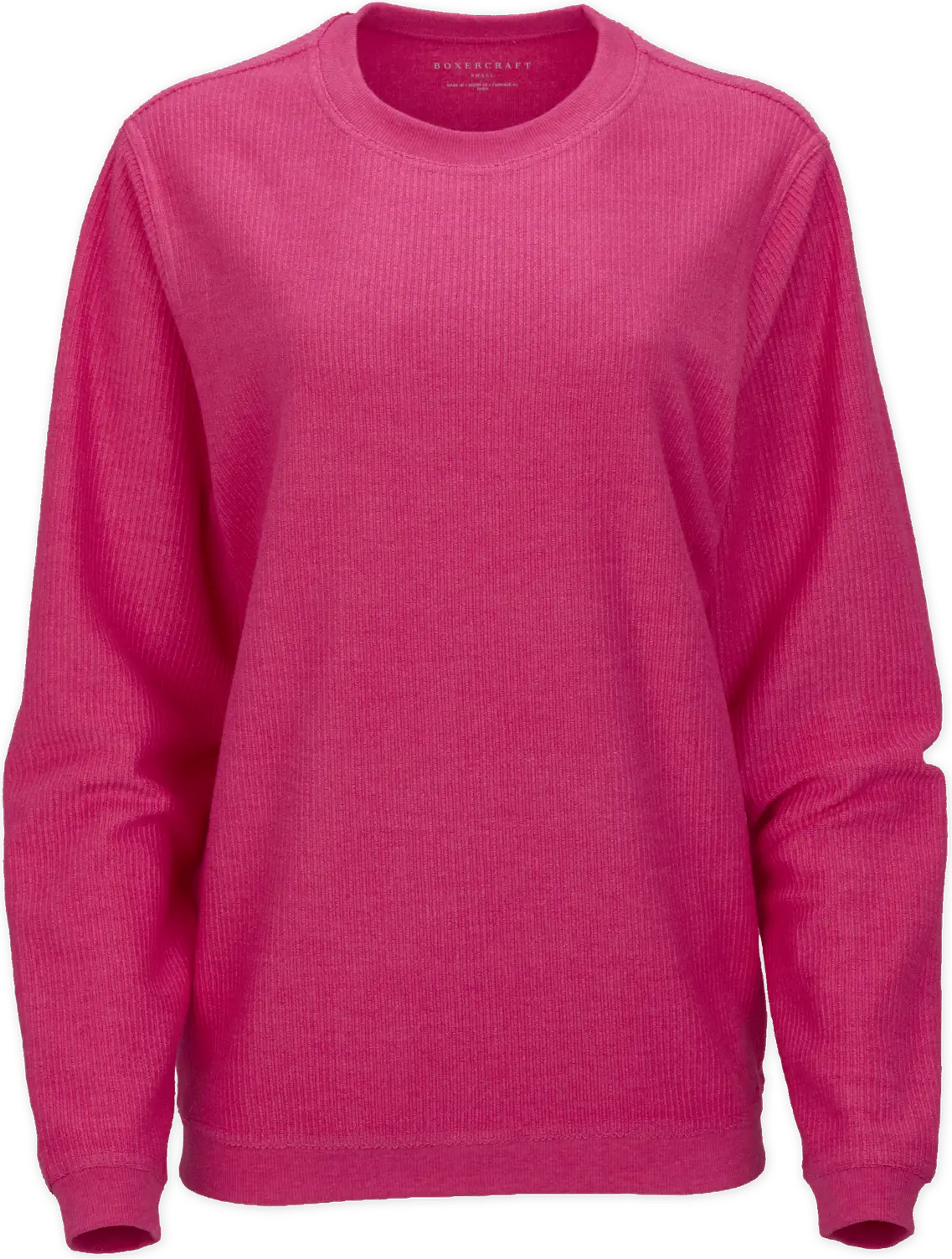 Boxercraft D02 Adult Rally Corduroy Crew Pullover - Cosmic Pink