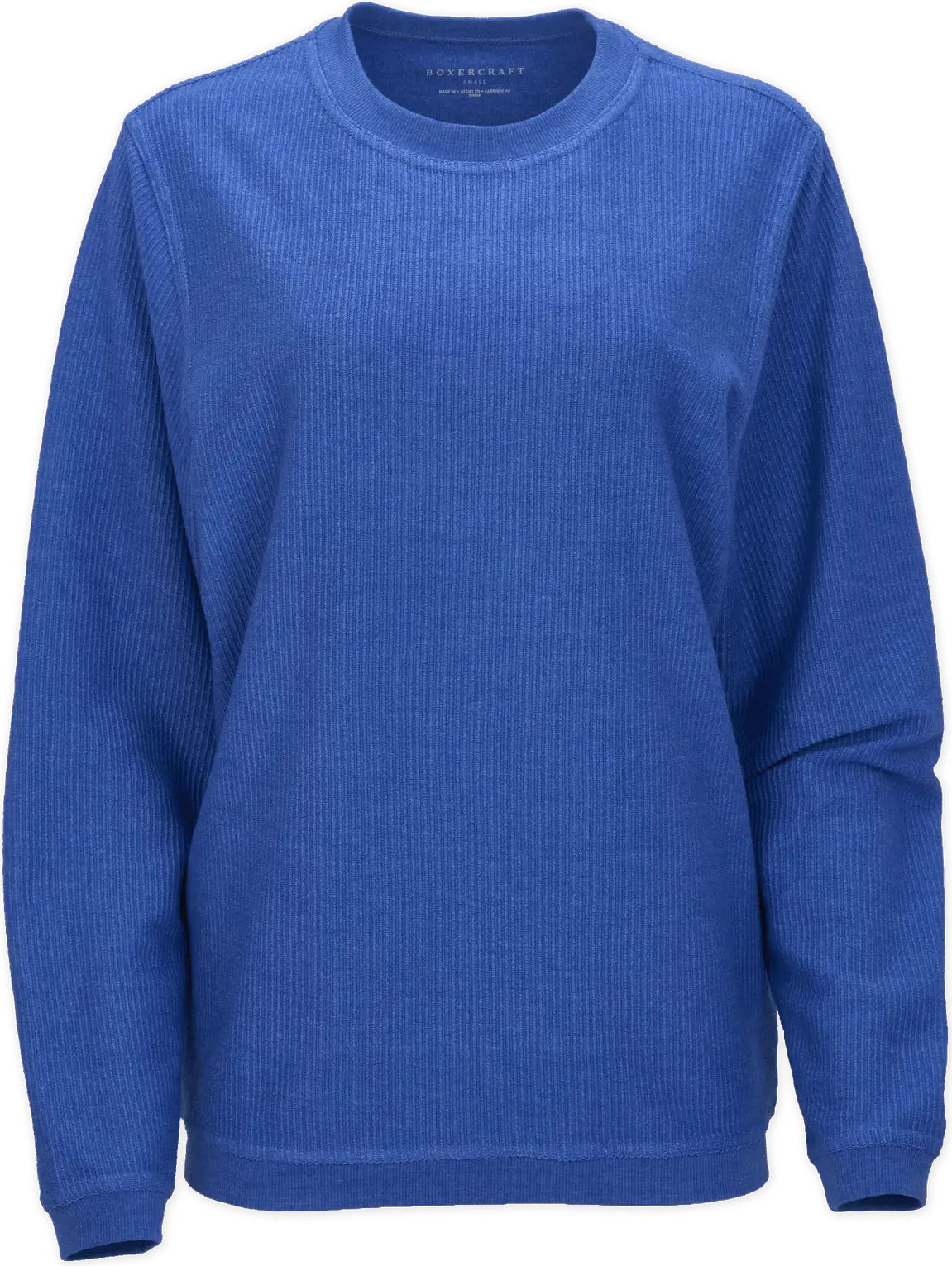 Boxercraft D02 Adult Rally Corduroy Crew Pullover - Electric Royal - Xs