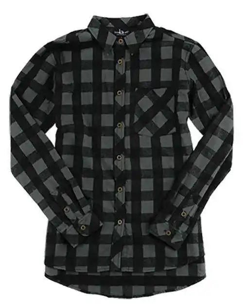 Boxercraft F50 Women’s Flannel Shirt - Charcoal Black Buffalo