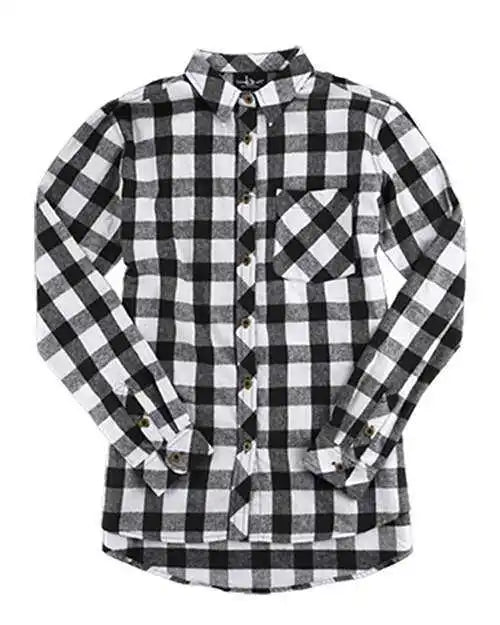 Boxercraft F50 Women’s Flannel Shirt - White Black Buffalo