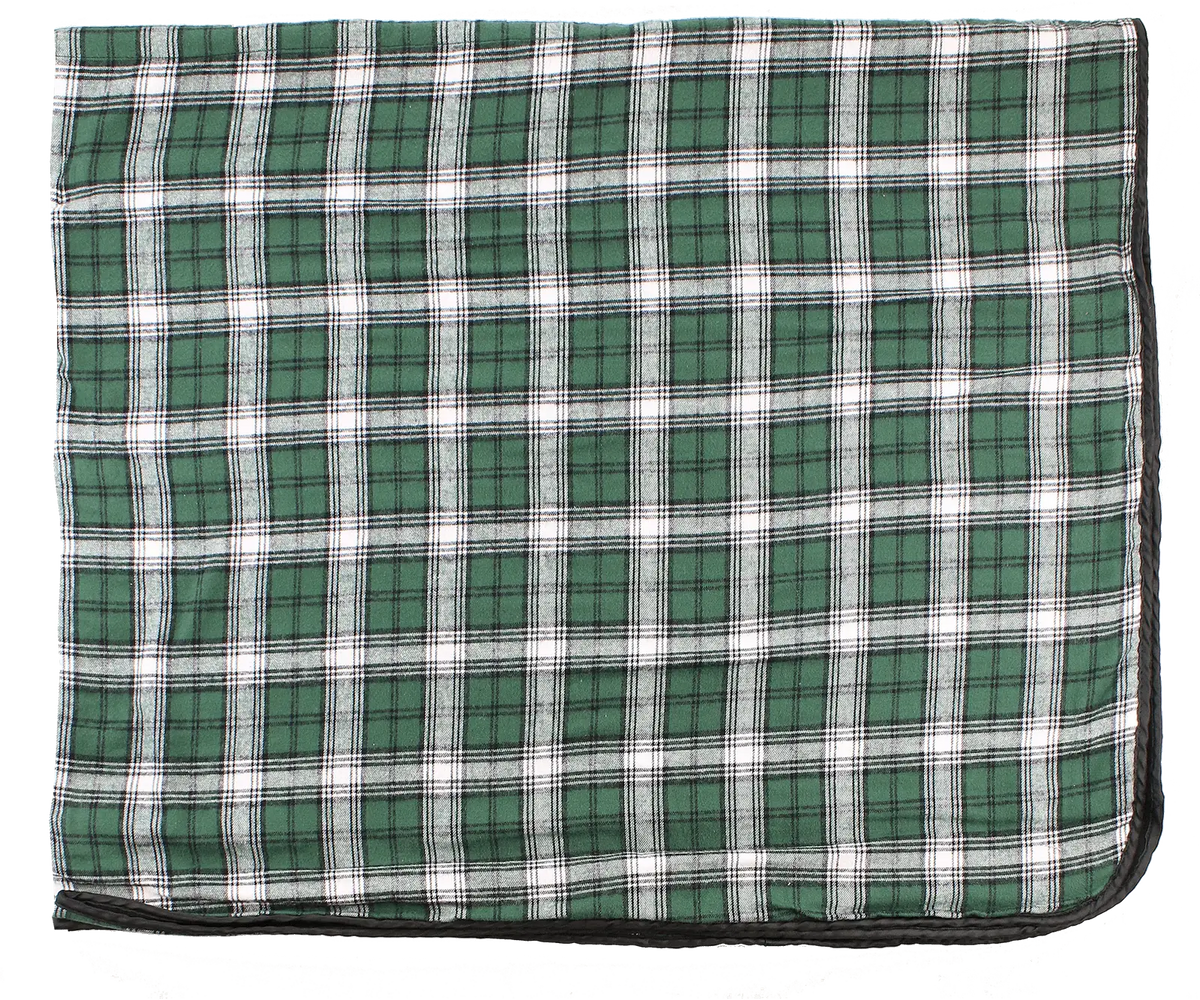 Boxercraft Fb250 Premium Flannel Blanket - Green White Plaid Black