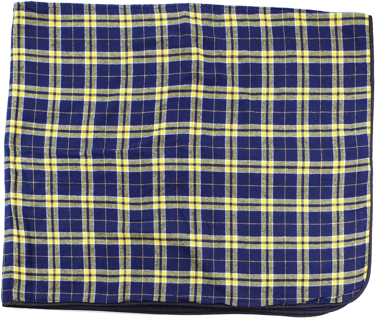 Boxercraft Fb250 Premium Flannel Blanket - Navy Gold Plaid