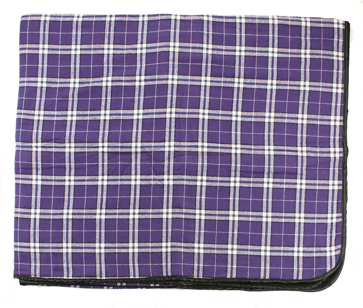 Boxercraft Fb250 Premium Flannel Blanket - Purple Rp White Plaid