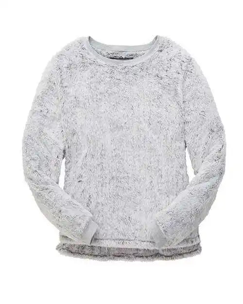 Boxercraft Fz03 Women’s Fuzzy Fleece Crew - Frosty Grey