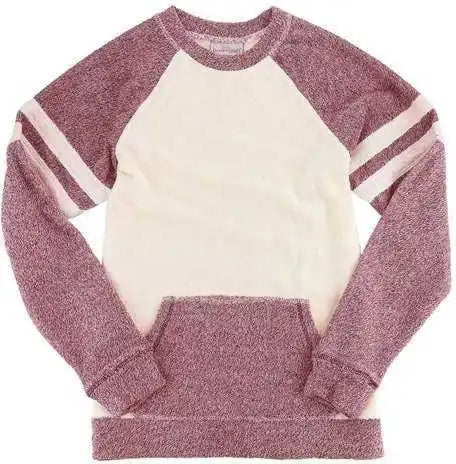 Boxercraft L04 Women’s Cozy Contrast Fleece Pullover - Garnet Oatmeal