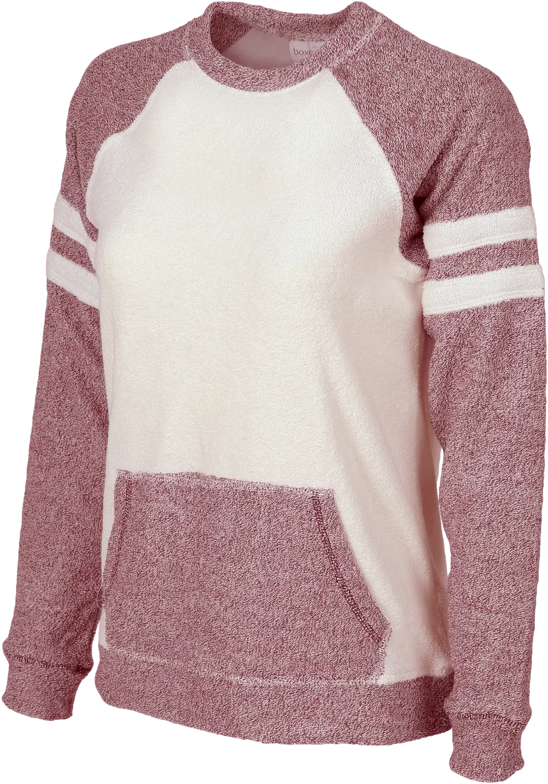 Boxercraft L04 Women’s Cozy Contrast Pullover - Garnet Oatmeal - Red Gray / Ladies Xs