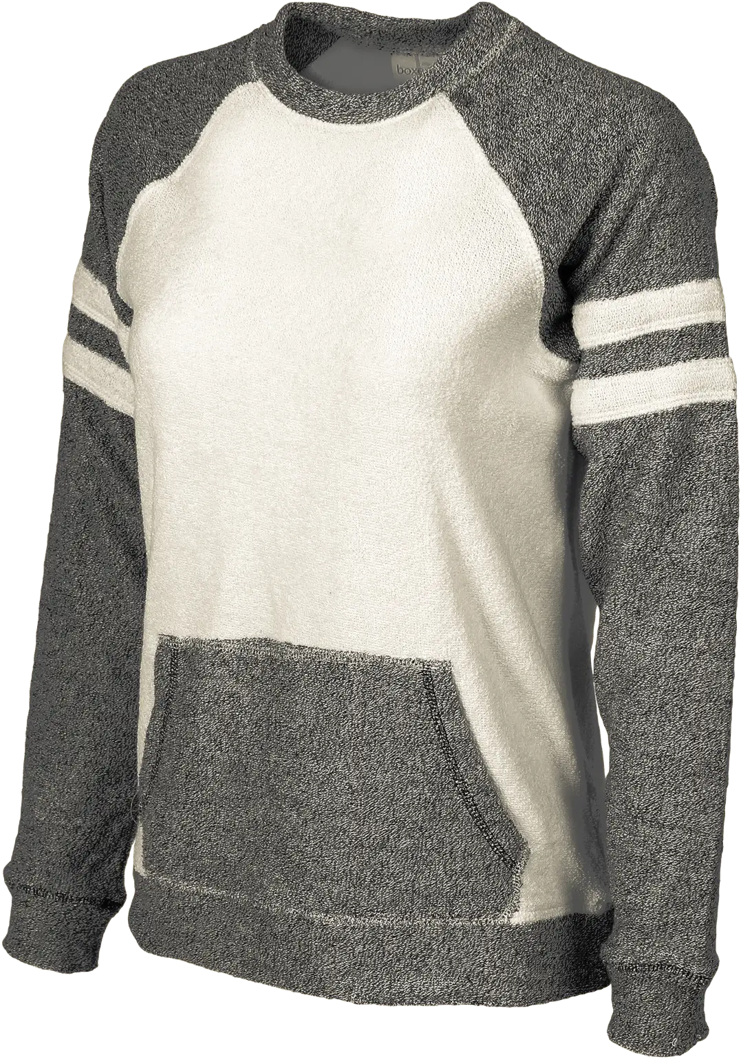 Boxercraft L04 Women’s Cozy Contrast Pullover - Gray Oatmeal