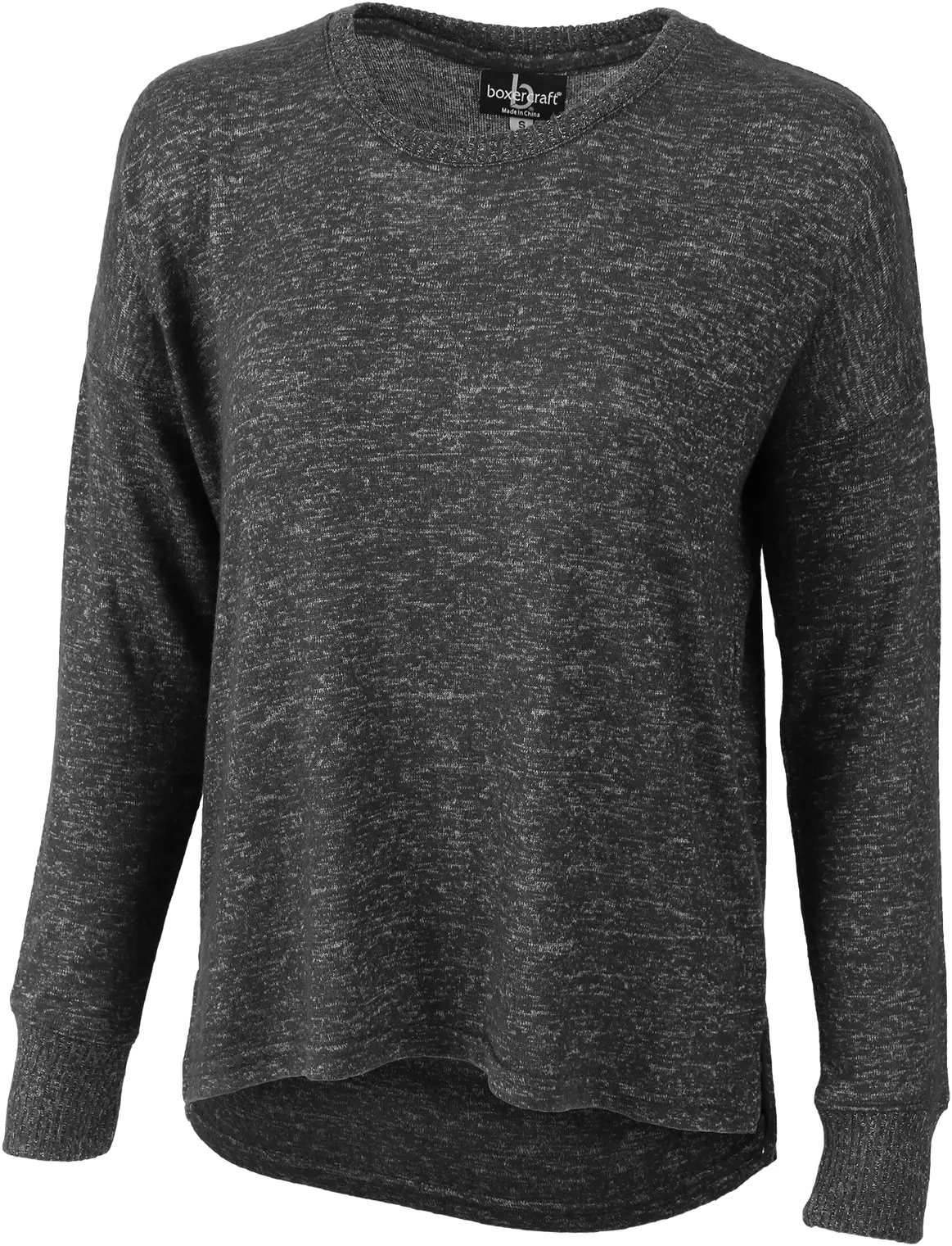 Boxercraft L06 Women’s Cuddle Boxy Crew - Charcoal Heather - Dark Gray / Ladies Xs