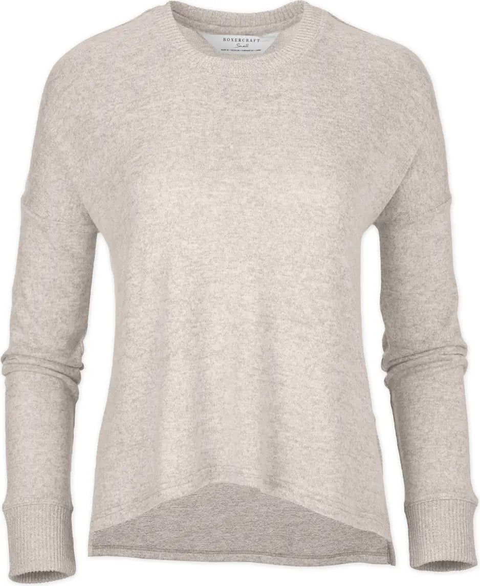 Boxercraft L06 Women’s Cuddle Boxy Crew - Espresso Heather - Coffee / Ladies Xs