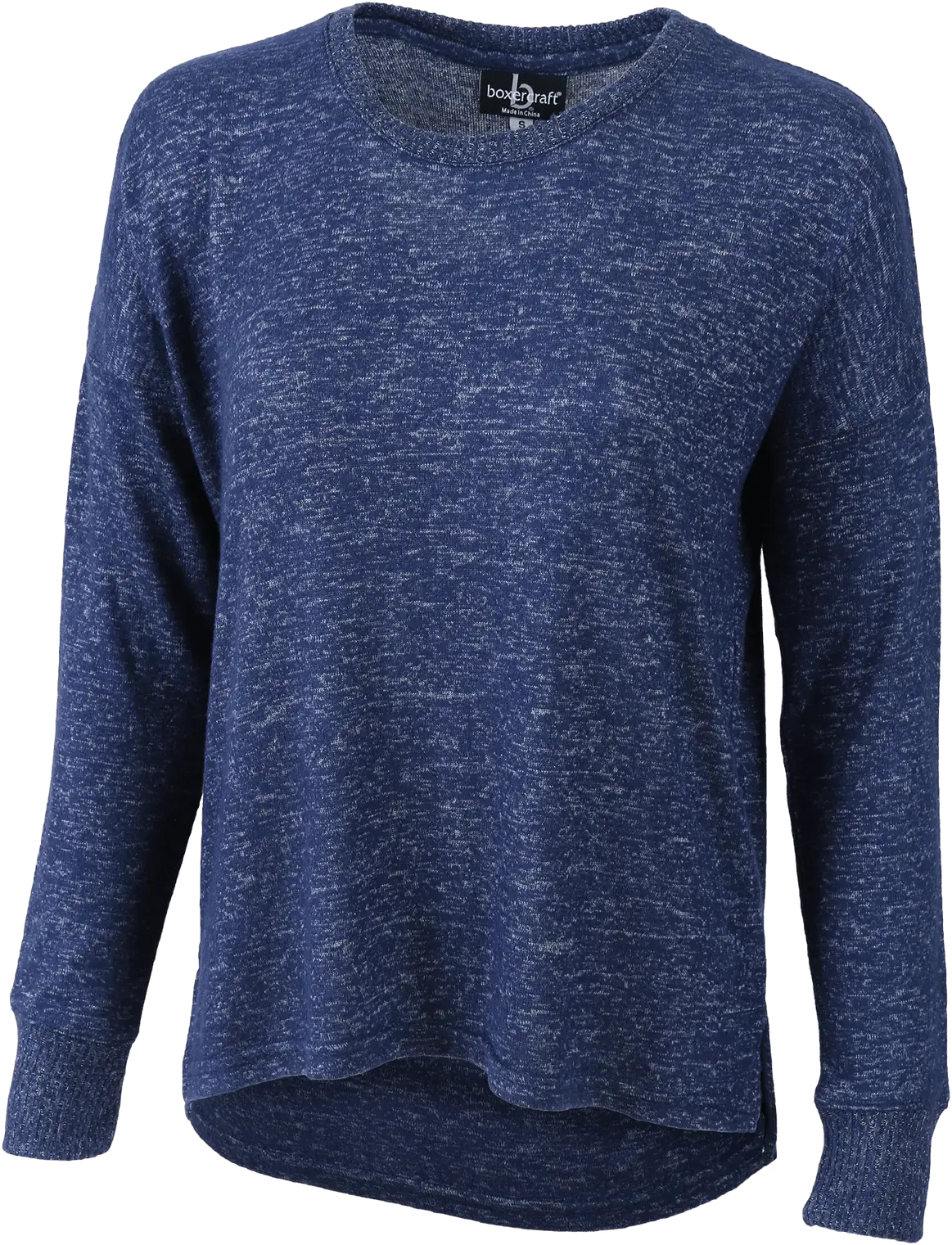 Boxercraft L06 Women’s Cuddle Boxy Crew - Navy Heather - Ladies Xs