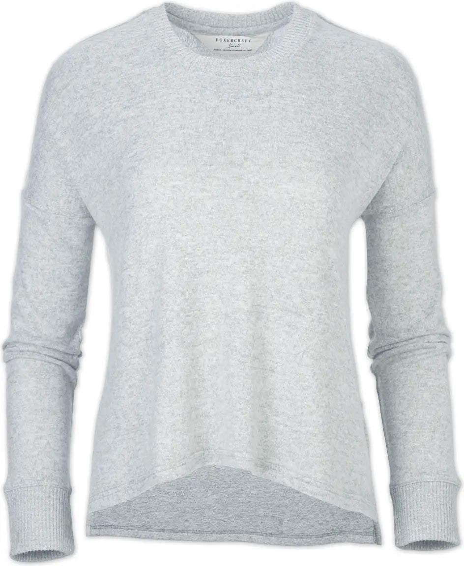 Boxercraft L06 Women’s Cuddle Boxy Crew - Sky Blue Heather - Ladies Xs
