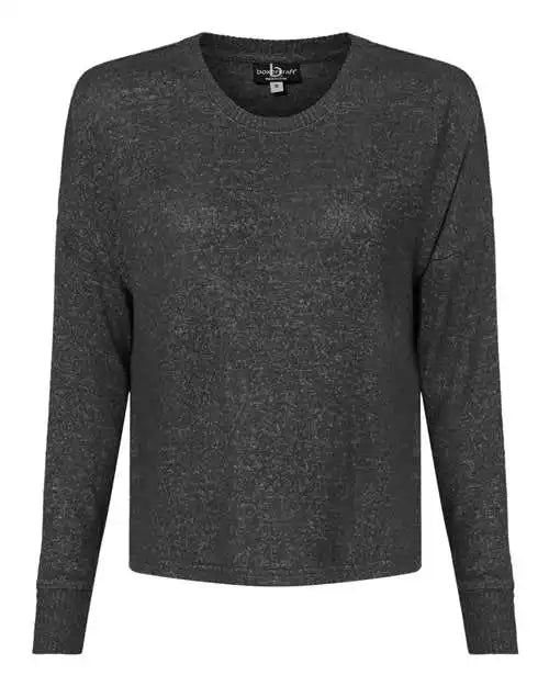 Boxercraft L06 Women’s Cuddle Fleece Boxy Crewneck Pullover - Charcoal