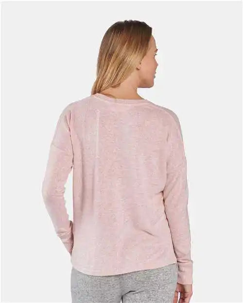 Boxercraft L06 Women’s Cuddle Fleece Boxy Crewneck Pullover Blush Heather