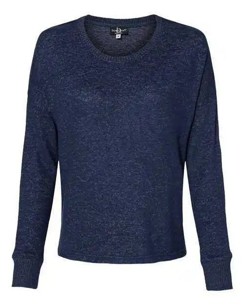 Boxercraft L06 Women’s Cuddle Fleece Boxy Crewneck Pullover - Navy