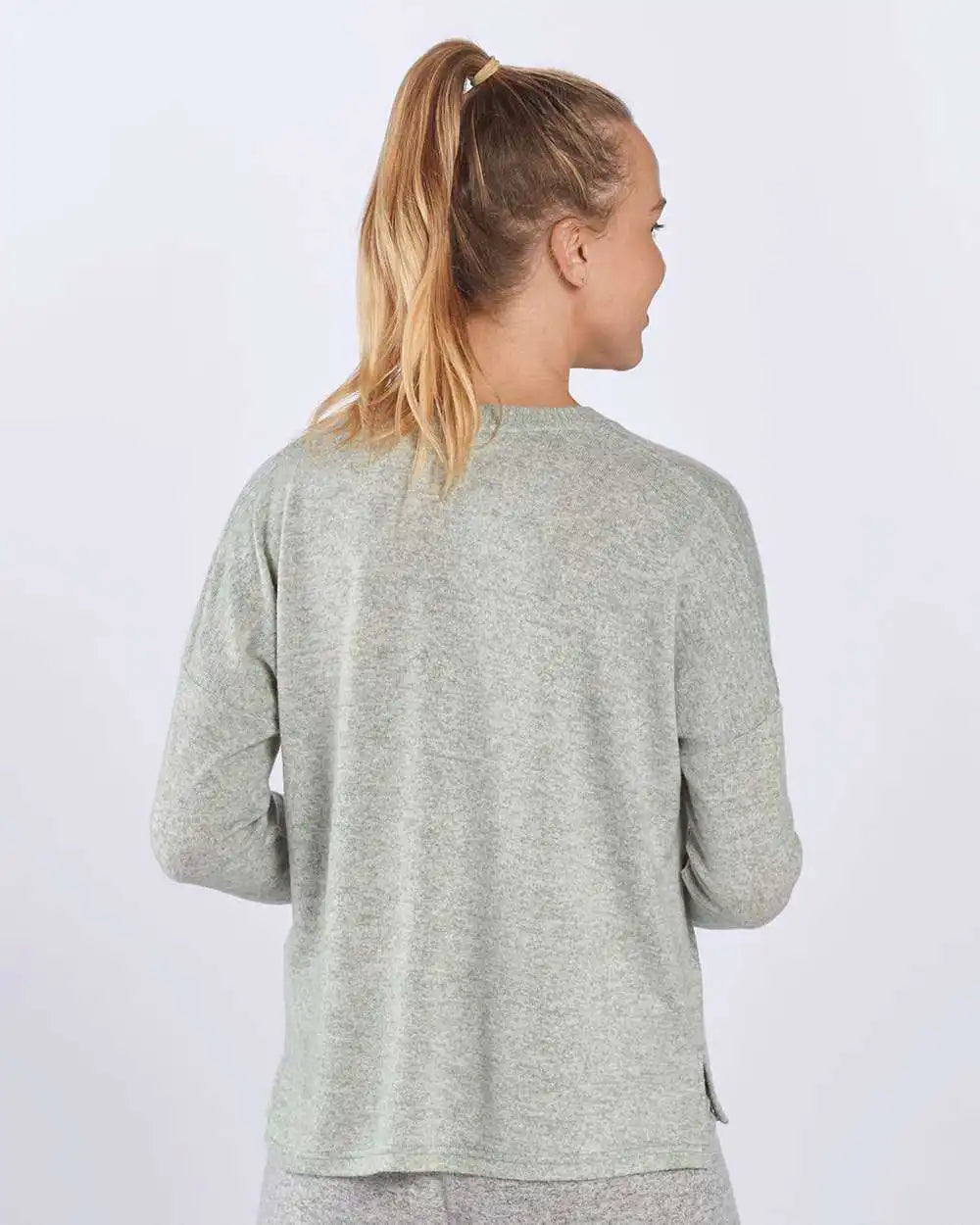 Boxercraft L06 Women’s Cuddle Fleece Boxy Crewneck Pullover Sage Heather